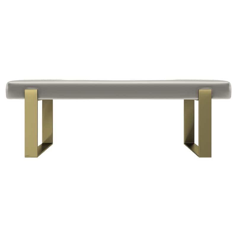 Vant Upholstered Bed Bench - Metallic Champagne-Burnished Brass