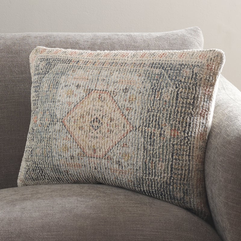 SAFAVIEH Home Jayde 16 x 22-inch Moss Green/Blush Lumbar Pillow