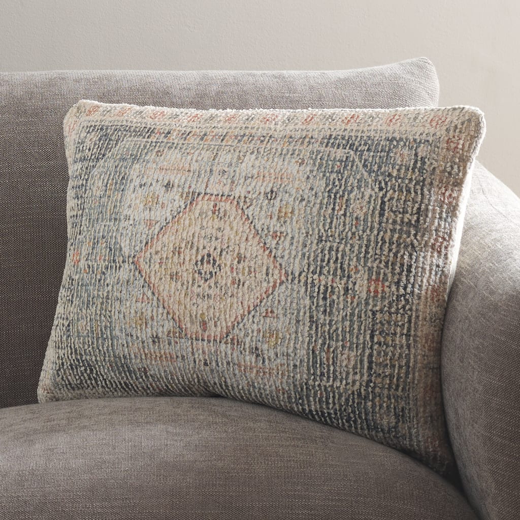 SAFAVIEH Home Jayde 16 x 22-inch Moss Green/Blush Lumbar Pillow