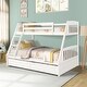 preview thumbnail 3 of 7, White Twin Over Full Solid Wood Bunk Bed with Two Storage Drawers, Removable Ladder, Guard Rails