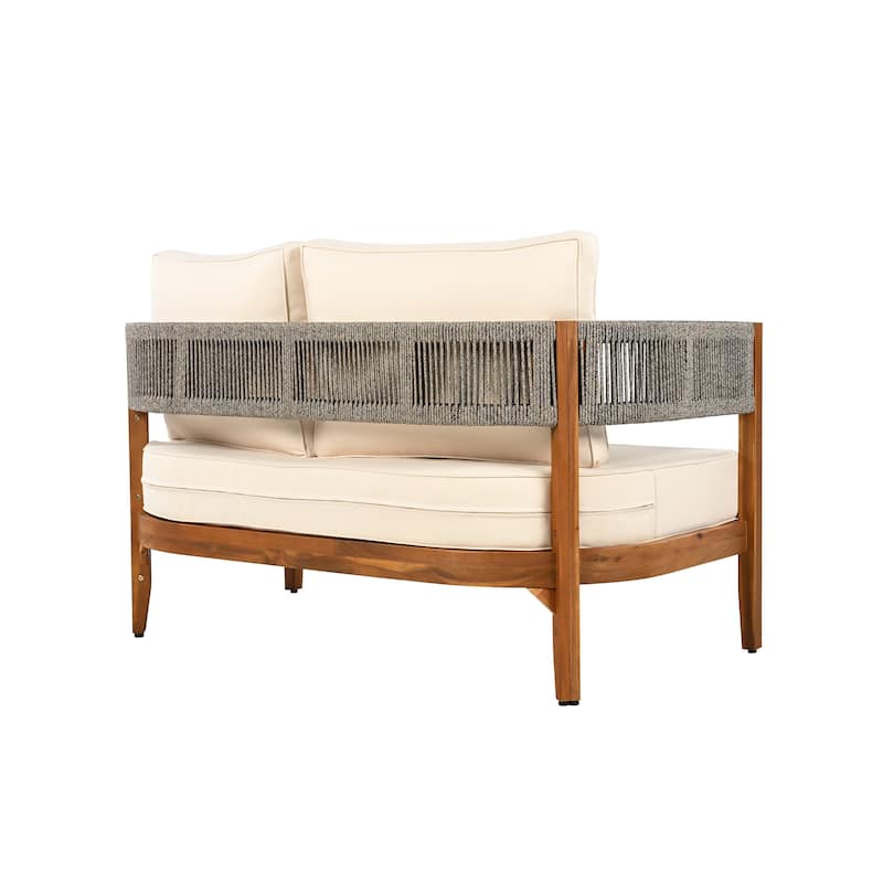 Christopher Knight Home - Zelphius Outdoor Acacia Wood Loveseat with Table