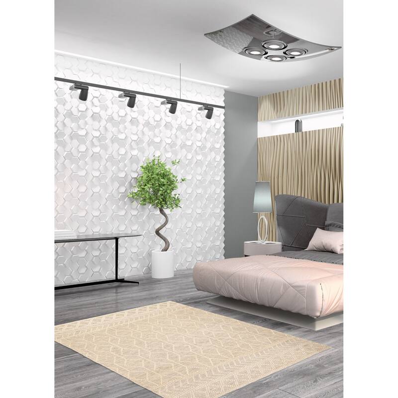 ECARPETGALLERY Braid weave Sienna Cream Wool Rug - 4'11 x 6'11