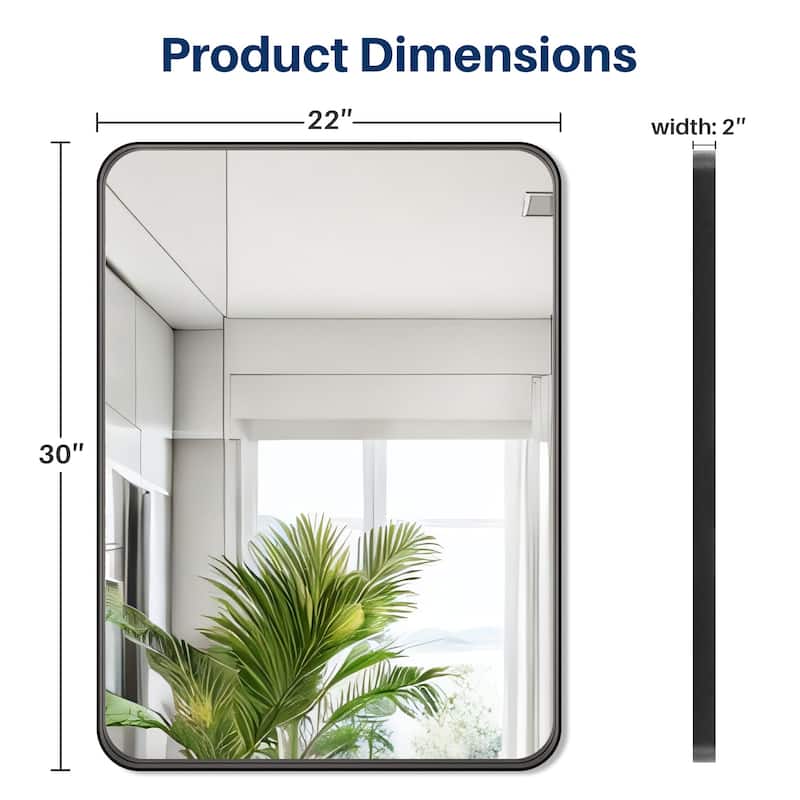 Bathroom Mirrors for Over Sink Wall, Matte Large Mirror, Decorative for Restroom, Farmhouse, Horizontally or Vertically Hanging