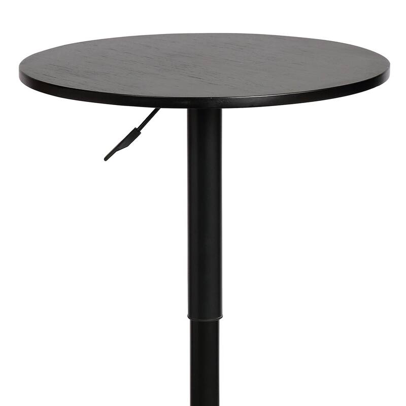 24 Inches Round Adjustable Pub Table with Metal Base, Black