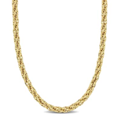 Miadora 6mm Infinity Rope Chain Necklace in 14k Yellow Gold-24 in