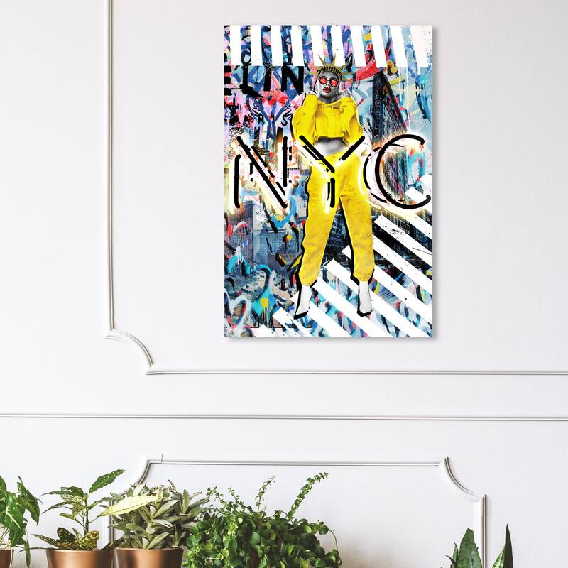 Wynwood Studio 'Liberty of the North' Fashion and Glam Wall Art Canvas Print Outfits - Yellow, Black - 24 x 36