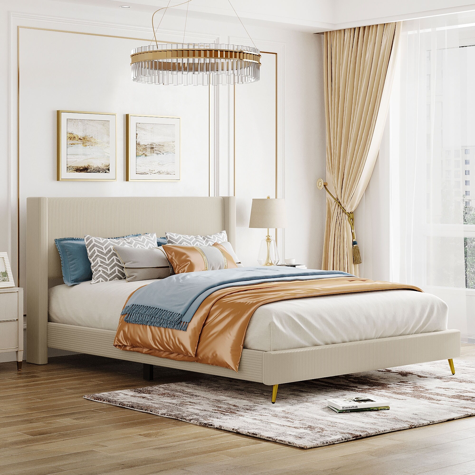 Platform bed no legs cheap