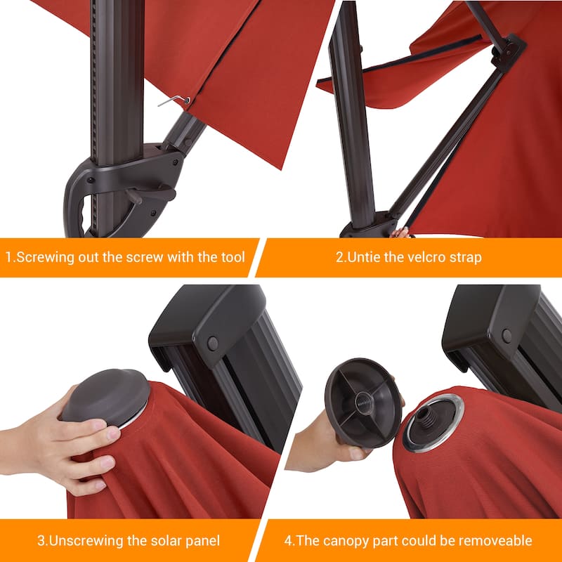 BONOSUKI 11FT Cantilever Patio Offset Umbrella With a Weight Base