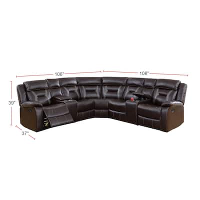 Leatherette Motion Sectional Sofa