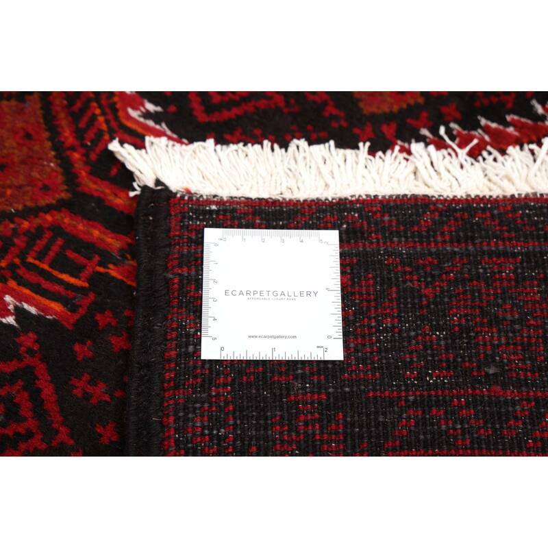ECARPETGALLERY Hand-knotted Teimani Black, Red Wool Rug - 3'3 x 6'2