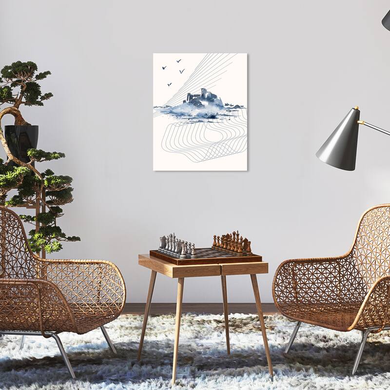 Wynwood Studio Canvas Abstract Direction of the Rain Blue Modern & Contemporary Wall Art Canvas Print - 16 x 20