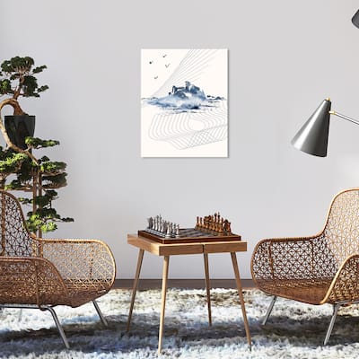 Wynwood Studio Canvas Abstract Direction of the Rain Blue Modern & Contemporary Wall Art Canvas Print