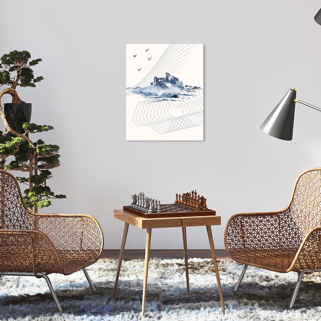 Wynwood Studio Canvas Abstract Direction of the Rain Blue Modern & Contemporary Wall Art Canvas Print