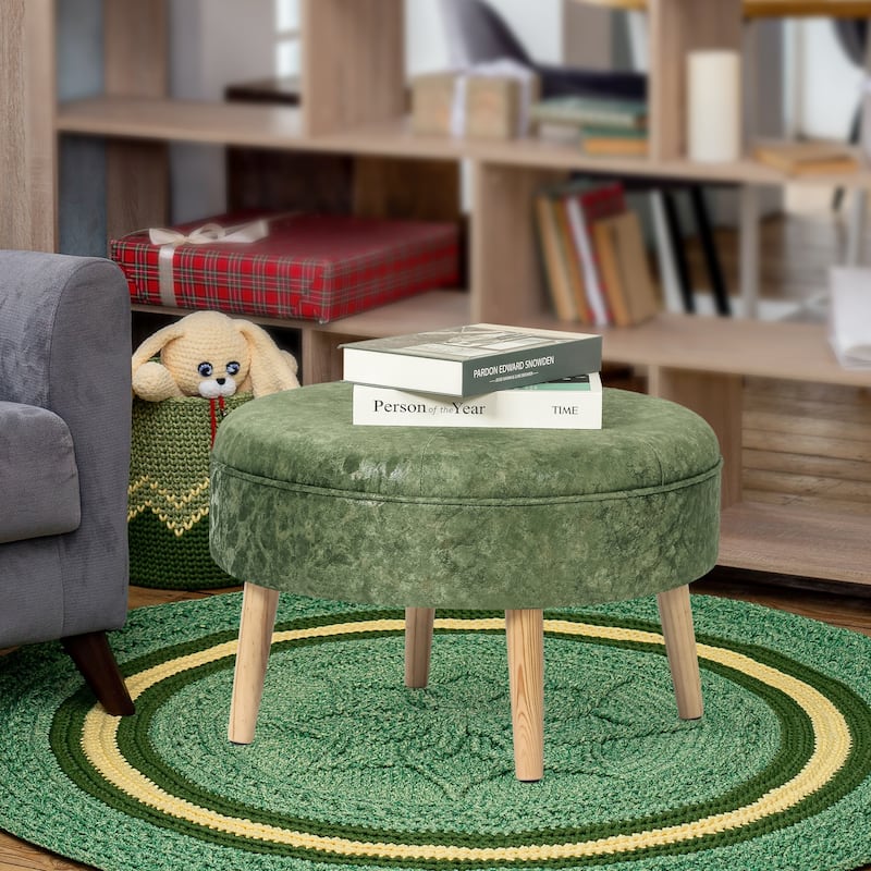 Adeco Carrington Juttersbo Round Tufted Fabric Ottoman