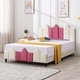 preview thumbnail 11 of 9, Mixoy Kids Bed Frames,Upholstered Platform Bed Frame for Children with Headboard,Toddler Bed For Teens