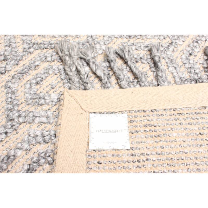 ECARPETGALLERY Braid weave Sienna Grey Wool Rug - 5'3 x 7'6