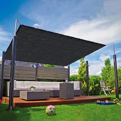 Agfabric 90% Sun Shade Cloth with Grommets Canopy, 12 Bungee Balls - 10'x22'