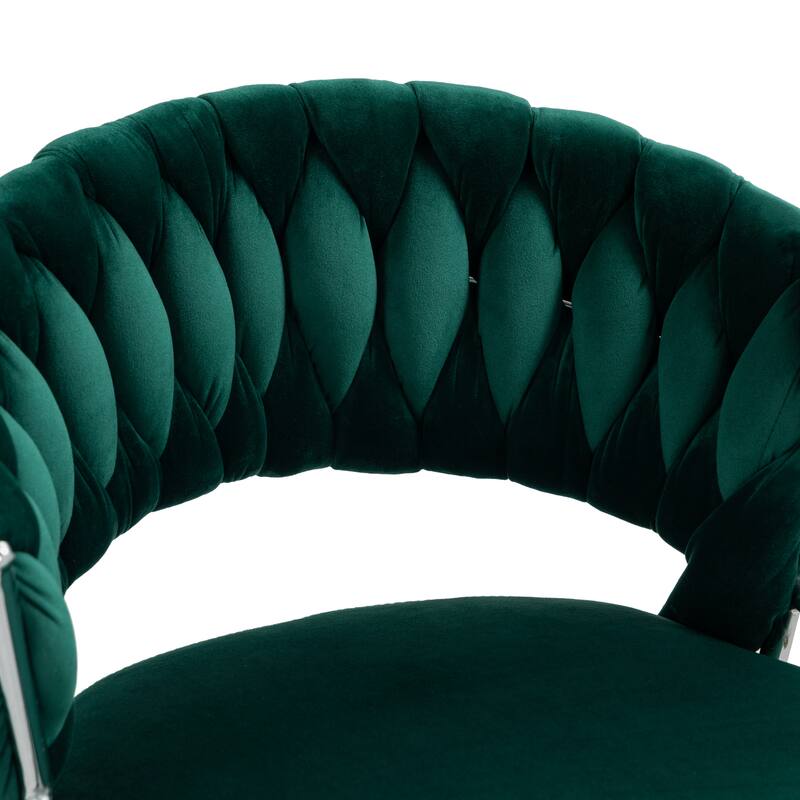 Modern Velvet Counter Bar Stools with Backs(Set of 2)