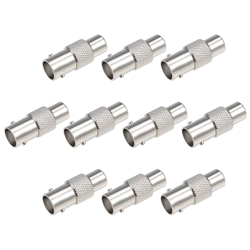 10PCS Alloy BNC Female to RCA Female Adapter Straight Connector for CCTV Security Camera