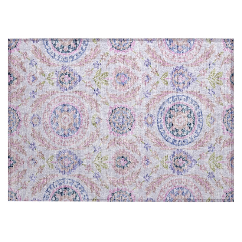 Machine Washable Indoor/ Outdoor Chantille Boho Suzani Rug