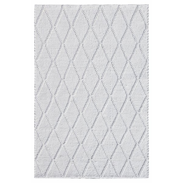 slide 2 of 7, Domani Cloud Hand-Woven Wool Fresh White Area Rug 5' x 7'