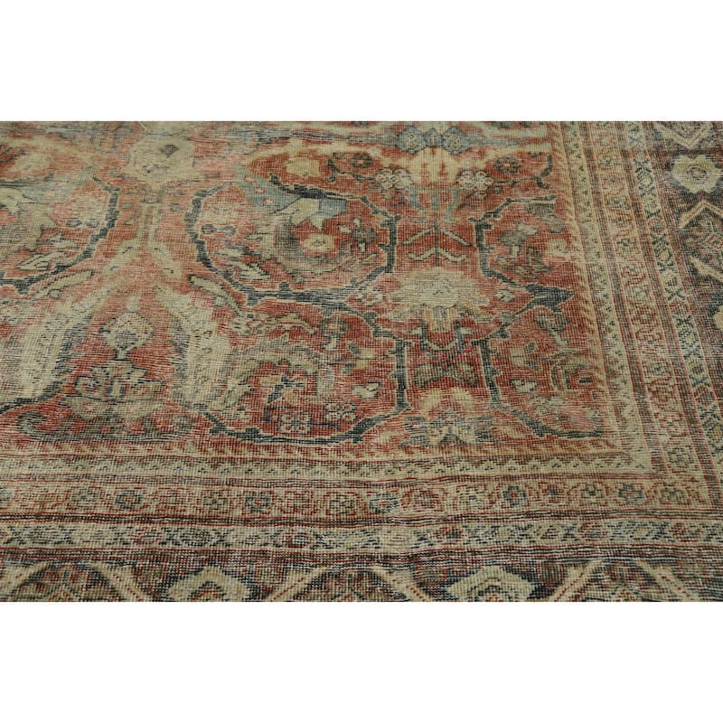 Hand Knotted Oriental 100% Wool Carpet Traditional All-Over Oranges & Rust Sultanabad Area Rug - 11' 9'' X 8' 10''