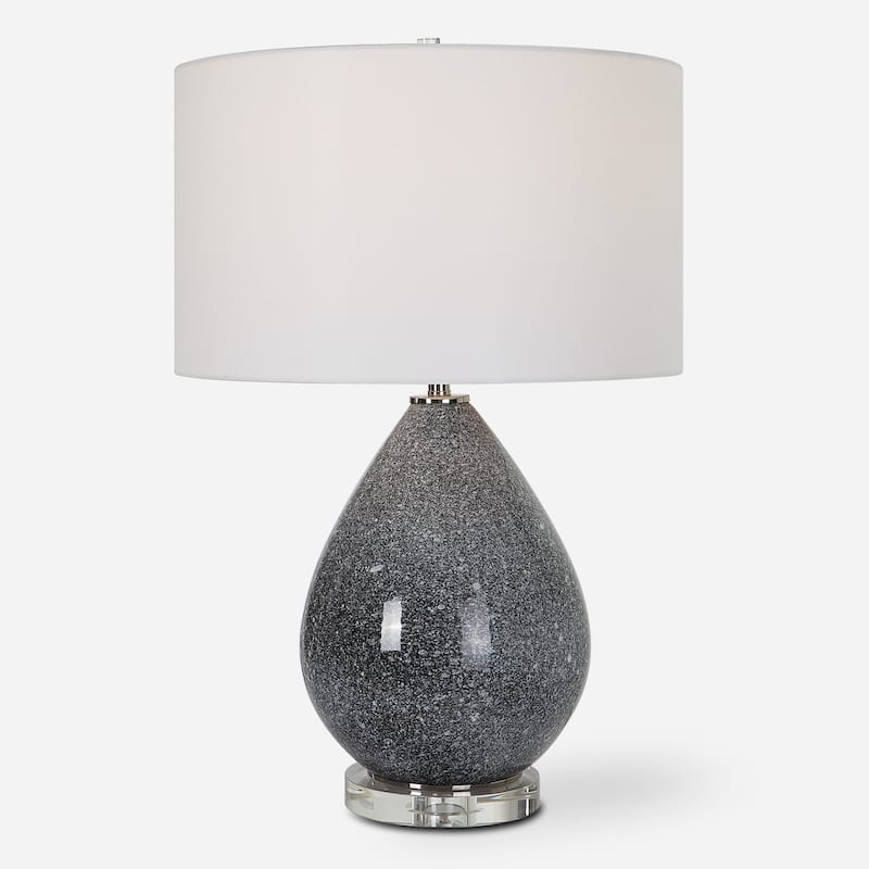 Speckled Glaze Table Lamp with Crystal Foot - 26.25