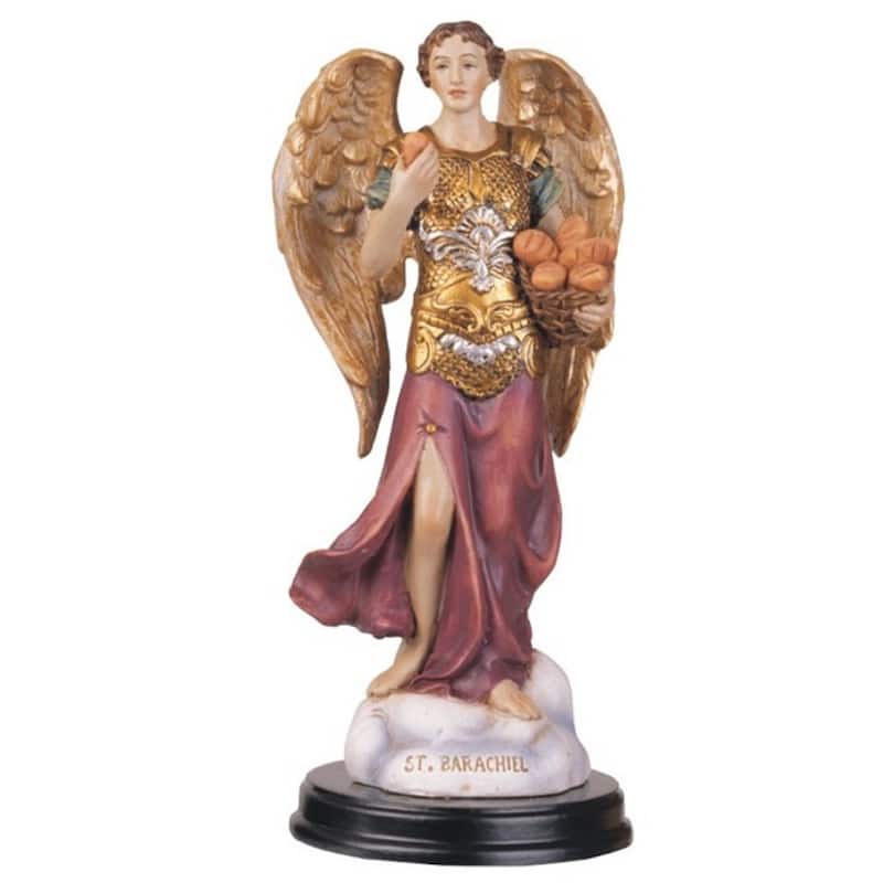 Q-Max 6"H Archangel Barachiel Statue Chief of the Guardian Angels Holy Figurine Angel of Blessings Religious Decoration