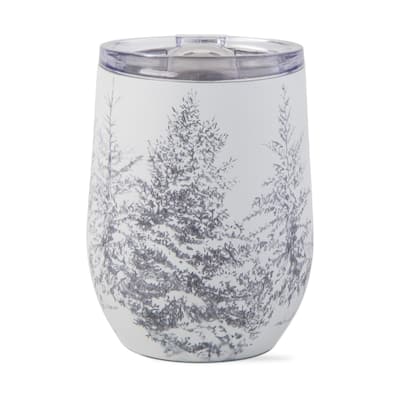 Winter Sketches Tree Stainless Steel Stemless Wine Glass Plastic Lid With Silicone Gasket 8Hrs Cold 6Hrs Hot Christmas Xmas