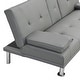 preview thumbnail 4 of 22, Modern Sofa Bed with Armrest Two Cup Holders