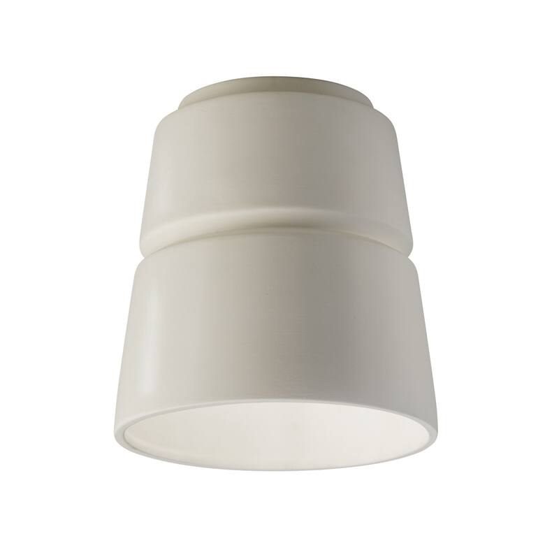 Justice Design Group Radiance Outdoor Cone Ceramic Flush-Mount Light - LED - Matte White