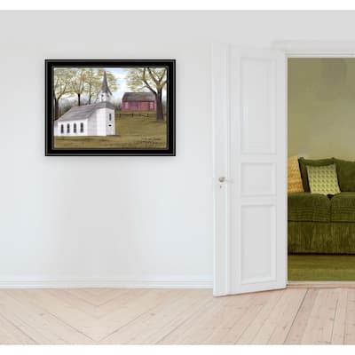 TrendyDecor4U Farmhouse "Faith and Freedom" Framed Print Wall Art by Billy Jacobs