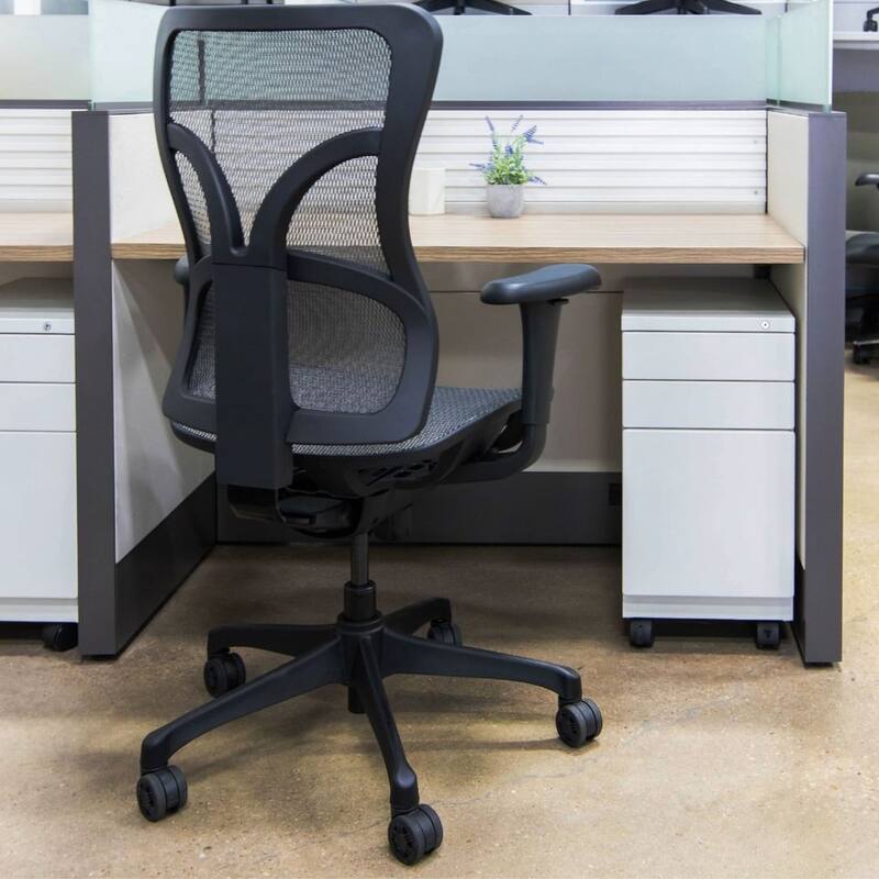 Cubiclesdotcom Engage Curved Mesh Ergonomic Office Chair, 275 lbs, Black