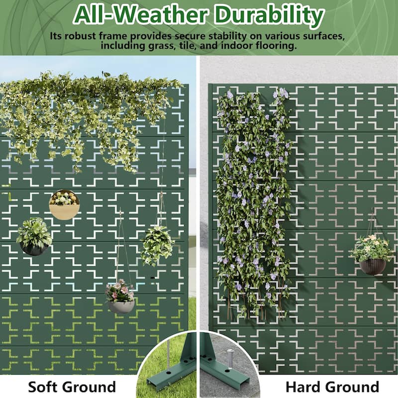 6 ft. H x 4 ft. Metal Privacy Screen Free Standing