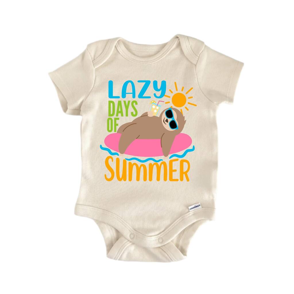 Lazy Days Of Summer Berach - Baby Boy Girl Clothes Infant Bodysuit Funny Cute