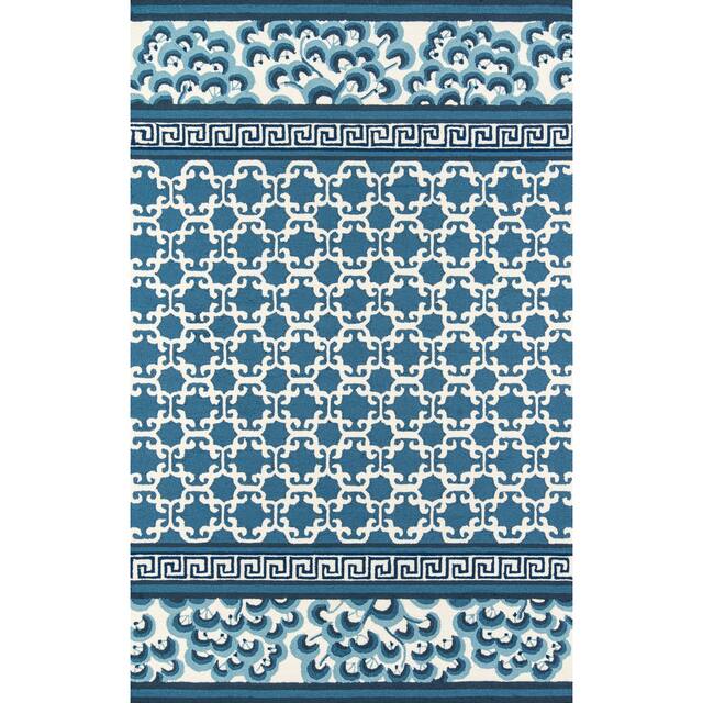 Madcap Cottage by Momeni Under A Loggia Montserrat Indoor/ Outdoor Rug - 3'9" X 5'9" - Navy