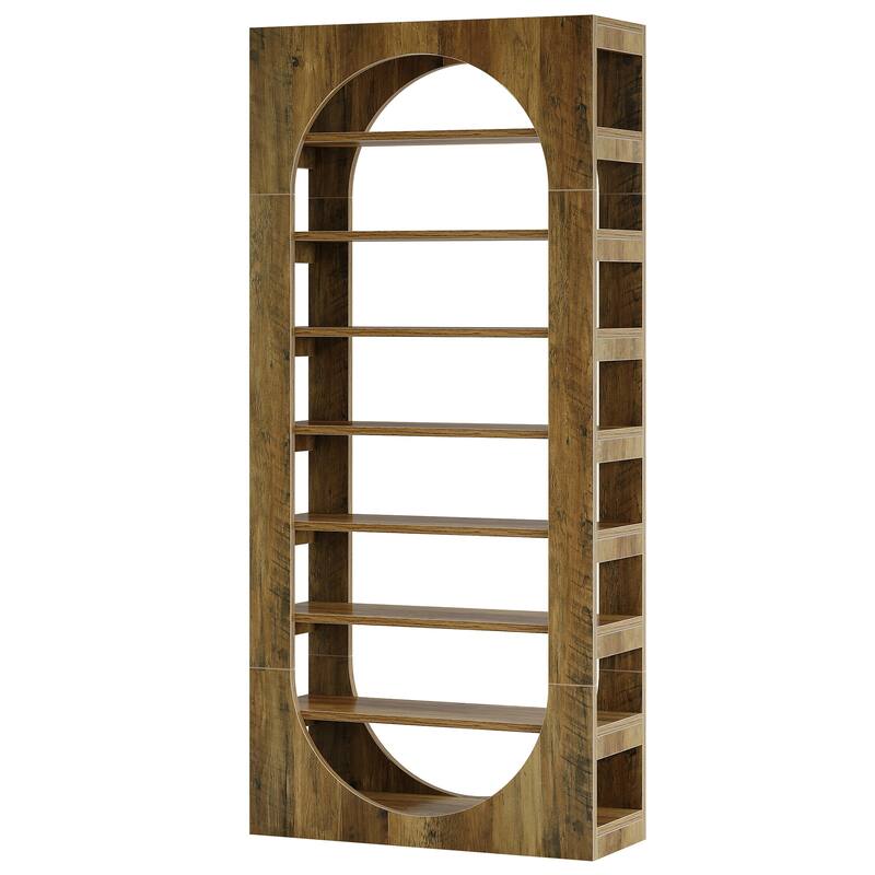 8-Tier Arched Shoe Rack, Wooden Shoe Cabinet, Large Capacity Shoe Organizer for Closet, Entryway, Hallway, Living Room