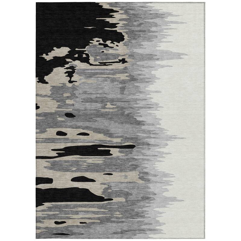 HomeRoots Abstract Transitional Rectangle Outdoor Rug