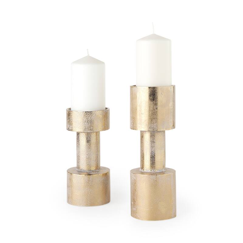 Bolton 3.9L x 3.9W x 10.6H Gold Metal Table Candle Holders - Black - 3.9L x 3.9W x 10.6H