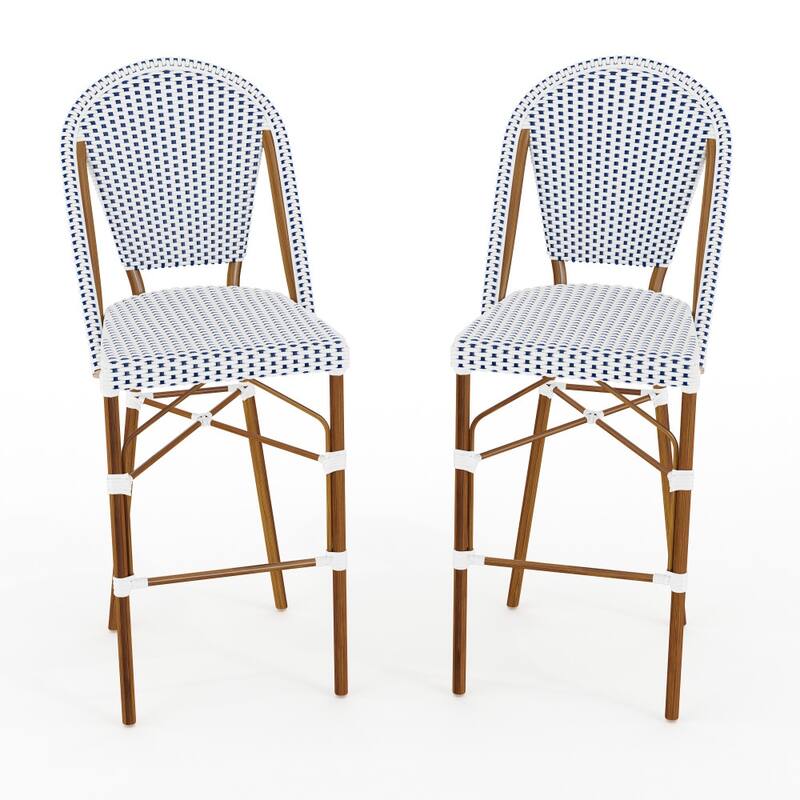 Martha Stewart 2PK All-Weather Stackable Patio Bistro Bar Stools - 18.5"W x 23.25"D x 45.75"H