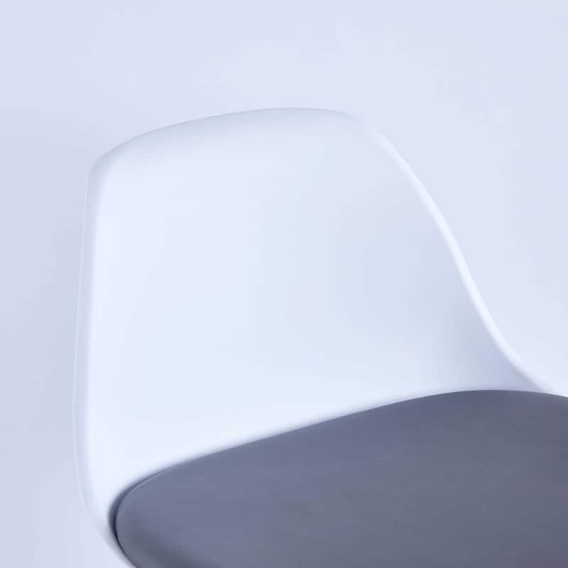 Bar Stools Set of 2 with Back,white and grey, Barstools Bar Height,wood leg Bar Chair, PU Upholstered Soft Case