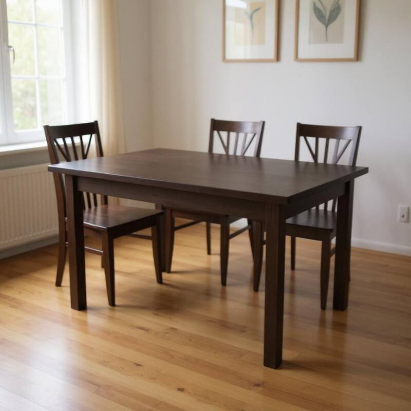 HomeRoots 48" Dark Brown Solid Wood Dining Table - 48.00 in. x 30.00 in. x 27.00 in. - Dark Brown - 48.00 in. x 30.00 in.  x 27.00 in.