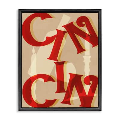 Stupell Cin Cin Wine & Candles Framed Floater Canvas Wall Art Design By Lil' Rue
