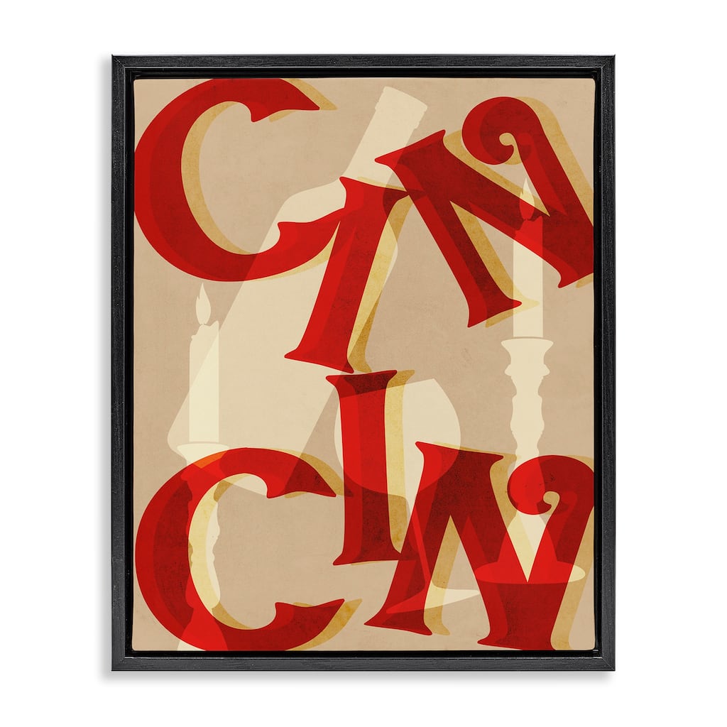 Stupell Cin Cin Wine & Candles Framed Floater Canvas Wall Art Design By Lil' Rue