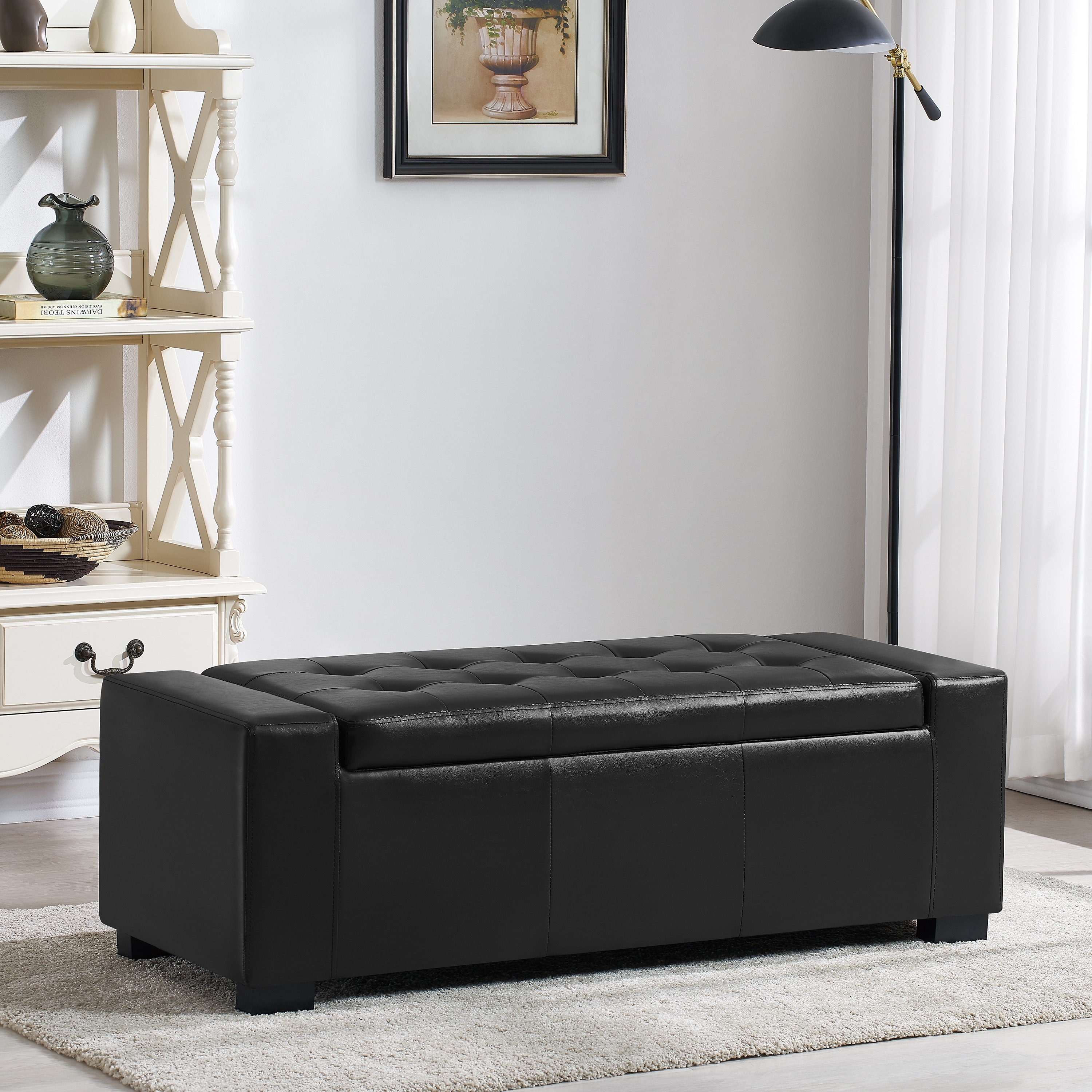 Storage ottoman entryway shop