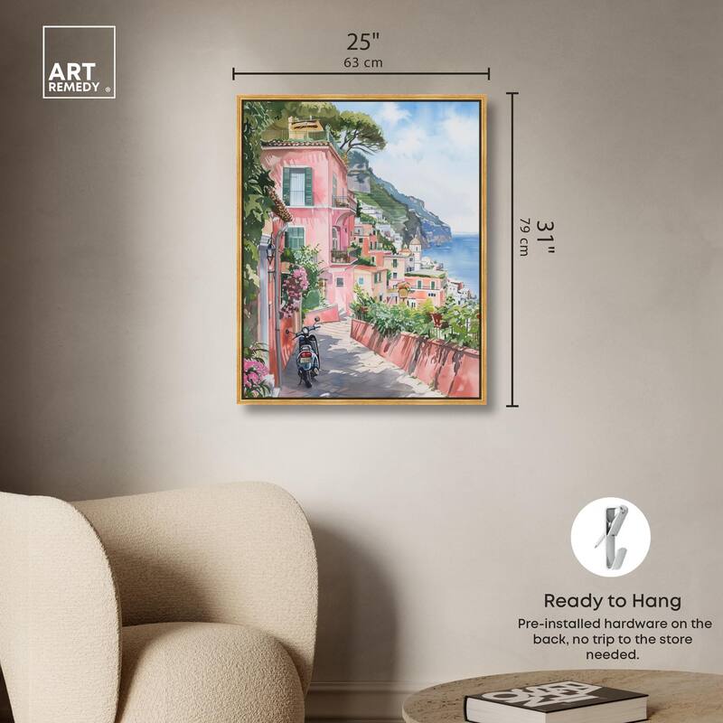 Lush Coastal Villa Canvas by Art Remedy