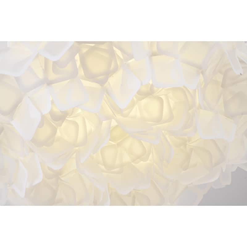 1-Light White Acrylic LED Chandelier