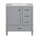 preview thumbnail 11 of 30, GDFStudio - Iris Modern 30" Bathroom Vanity with Ceramic Sink, Soft-Close Door & 3 Drawers