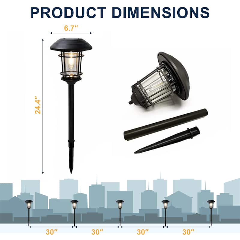 Solar Lamp Post Lights 5 Pack, Waterproof Outside Street Lights Solar Floor Lamp