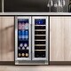 preview thumbnail 1 of 9, Yeego 24 inch Built-In French Door Dual Zone 20 Bottle Wine Refrigerator 60 Can Beverage Center - 24 inch 24 inch - Silver